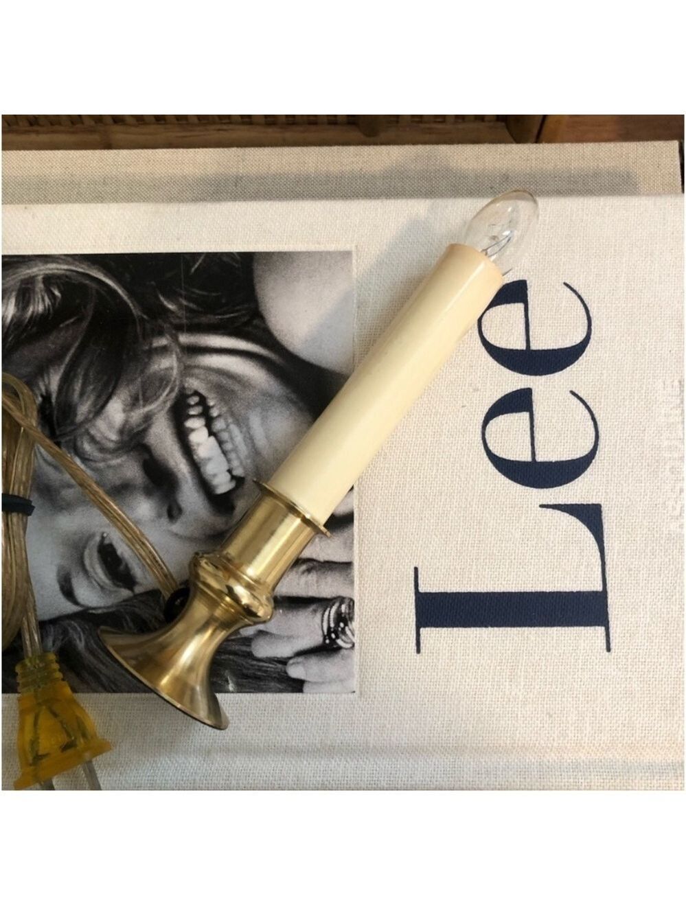 Vintage Brass Lamp Candlestick